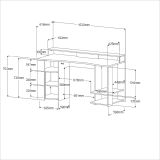Gamingtisch Meta in Eiche und schwarz Gamer Schreibtisch inkl. LED mit Farbwechsel 152 cm