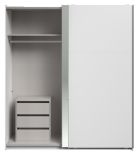 Kleiderschrank Swing in wei� Schiebet�renschrank 2-t�rig mit Spiegel 178 x 203 cm, Soft-Close