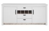K�chenschrank Rovola in wei� Pinie Landhaus K�che Unterschrank f�r Sp�le oder Kochfeld 202 cm, Soft-Close