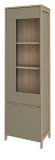 Vitrine Finnes in Salbei und Eiche Vitrinenschrank skandinavisch 58 x 195 cm, Soft-Close