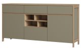 Sideboard Finnes in Salbei und Eiche Kommode skandinavisch 164 cm, Soft-Close