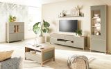 Highboard Finnes in Salbei und Eiche Kommode skandinavisch 111 x 125 cm, Soft-Close
