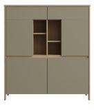 Highboard Finnes in Salbei und Eiche Kommode skandinavisch 111 x 125 cm, Soft-Close
