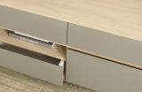 Wohnwand Finnes in Salbei und Eiche Wohnkombination skandinavisch 3-teilig 266 cm, Soft-Close