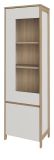 Vitrine Finnes in wei� und Eiche Vitrinenschrank skandinavisch 58 x 195 cm, Soft-Close
