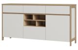 Sideboard Finnes in wei� und Eiche Kommode skandinavisch 164 cm, Soft-Close