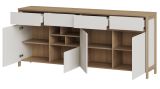 Sideboard Finnes in wei� und Eiche Kommode skandinavisch 193 cm, Soft-Close