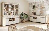 Sideboard Finnes in wei� und Eiche Kommode skandinavisch 193 cm, Soft-Close