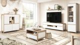 Wandboard Finnes in wei� und Eiche Wandregal skandinavisch 180 cm