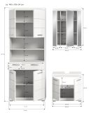 Badm�bel Set 3-teilig Shawn in wei� Hochglanz Badkombination 149 x 191 cm