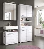 Badm�bel Set 3-teilig Shawn in wei� Hochglanz Badkombination 149 x 191 cm