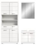 Badm�bel Set 3-teilig Shawn in wei� Hochglanz Badkombination 149 x 191 cm