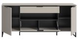 TV-Lowboard Morena in kaschmir und schwarz TV Unterteil 185 cm, Soft-Close