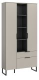 Stauraumschrank Morena in kaschmir und schwarz Mehrzweckschrank 90 x 192 cm, Soft-Close