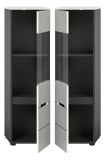 Vitrine Cooper in wei� und grau Vitrinenschrank h�ngend / stehend 36 x 125 cm