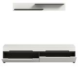 Wohnzimmer Set Cooper in Wei� und Grau, TV-Lowboard h�ngend / stehend mit Wandboard 170 cm