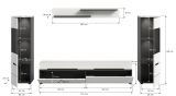 Wohnwand Cooper in wei� und grau Wohnkombination 4-teilig h�ngend / stehend 272 cm
