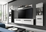Wohnwand Cooper in wei� und grau Wohnkombination 4-teilig h�ngend / stehend 272 cm