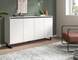 Sideboard Gelia in wei� mit schwarz Kommode 160 x 84 cm, Soft-Close