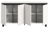 Sideboard Gelia in wei� mit schwarz Kommode 160 x 84 cm, Soft-Close