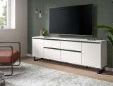 TV-Lowboard Gelia in wei� und schwarz TV Unterteil 188 x 65 cm, Soft-Close und Komforth�he