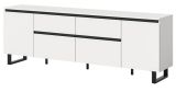 TV-Lowboard Gelia in wei� und schwarz TV Unterteil 188 x 65 cm, Soft-Close und Komforth�he