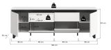 TV-Lowboard Gelia in wei� und schwarz TV Unterteil 188 x 65 cm, Soft-Close und Komforth�he