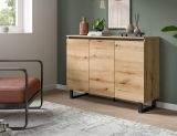 Sideboard Gelia in Evoke Eiche und schwarz Kommode 120 x 84 cm, Soft-Close