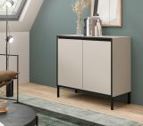 Kommode Torello in Kaschmir und Schwarz Sideboard 92 x 83 cm