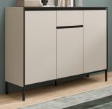 Sideboard Torello in Kaschmir und Schwarz Kommode 136 x 101 cm