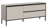 TV-Lowboard Torello in Kaschmir und Schwarz TV Unterteil mit Komforth�he 150 x 62 cm