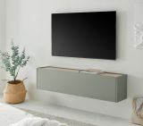 TV-Lowboard Center in Salbei und Barista Eiche TV-Unterteil h�ngend 150 cm H�ngeschrank