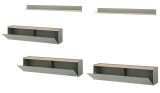 Wohnwand Center in Salbei und Barista Eiche Set 5-teilig mit XXL TV-Board 340 cm