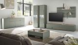 Wohnwand Center in Salbei und Barista Eiche Set 4-teilig mit XXL-TV-Schrank 400 cm