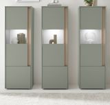 Schrank Set 3-teilig Center in Salbei und Barista Eiche Wohnkombination 3 x Vitrine 190 x 155 cm
