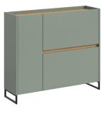 Schuhkipper Borga in Salbei und Artisan Eiche Schuhschrank 110 x 94 cm, Soft-Close