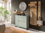 Garderobe Set 5-teilig Borga in Salbei und Artisan Eiche 236 x 197 cm, Soft-Close