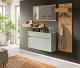 Garderobe Set 3-teilig Borga in Salbei und Artisan Eiche 140 x 197 cm