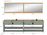Garderobe Set 4-teilig Borga in Salbei und Artisan Eiche 220 x 192 cm