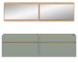 Garderobe Set 4-teilig Borga in Salbei und Artisan Eiche 220 x 192 cm