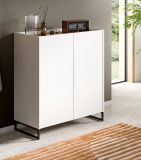 Schuhschrank Borga in wei� und Artisan Eiche Flur Kommode 90 x 97 cm, Soft-Close