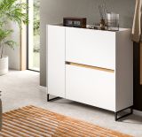 Schuhkipper Borga in wei� und Artisan Eiche Schuhschrank 110 x 94 cm, Soft-Close