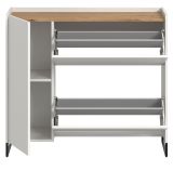 Schuhkipper Borga in wei� und Artisan Eiche Schuhschrank 110 x 94 cm, Soft-Close