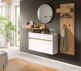 Schuhkipper Borga in wei� und Artisan Eiche Schuhschrank h�ngend 110 cm