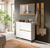 Garderobe Set 4-teilig Borga in wei� und Artisan Eiche 172 x 197 cm, Soft-Close