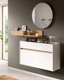 Garderobe Set 3-teilig Borga in wei� und Artisan Eiche 140 x 197 cm