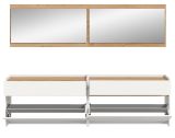Garderobe Set 4-teilig Borga in wei� und Artisan Eiche 220 x 192 cm