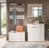 Schuhschrank Skid in Kaschmir Sand und Evoke Eiche Flur Kommode 80 x 88 cm