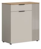 Schuhschrank Skid in Kaschmir Sand und Evoke Eiche Flur Kommode 80 x 88 cm