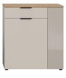 Schuhschrank Skid in Kaschmir Sand und Evoke Eiche Flur Kommode 80 x 88 cm